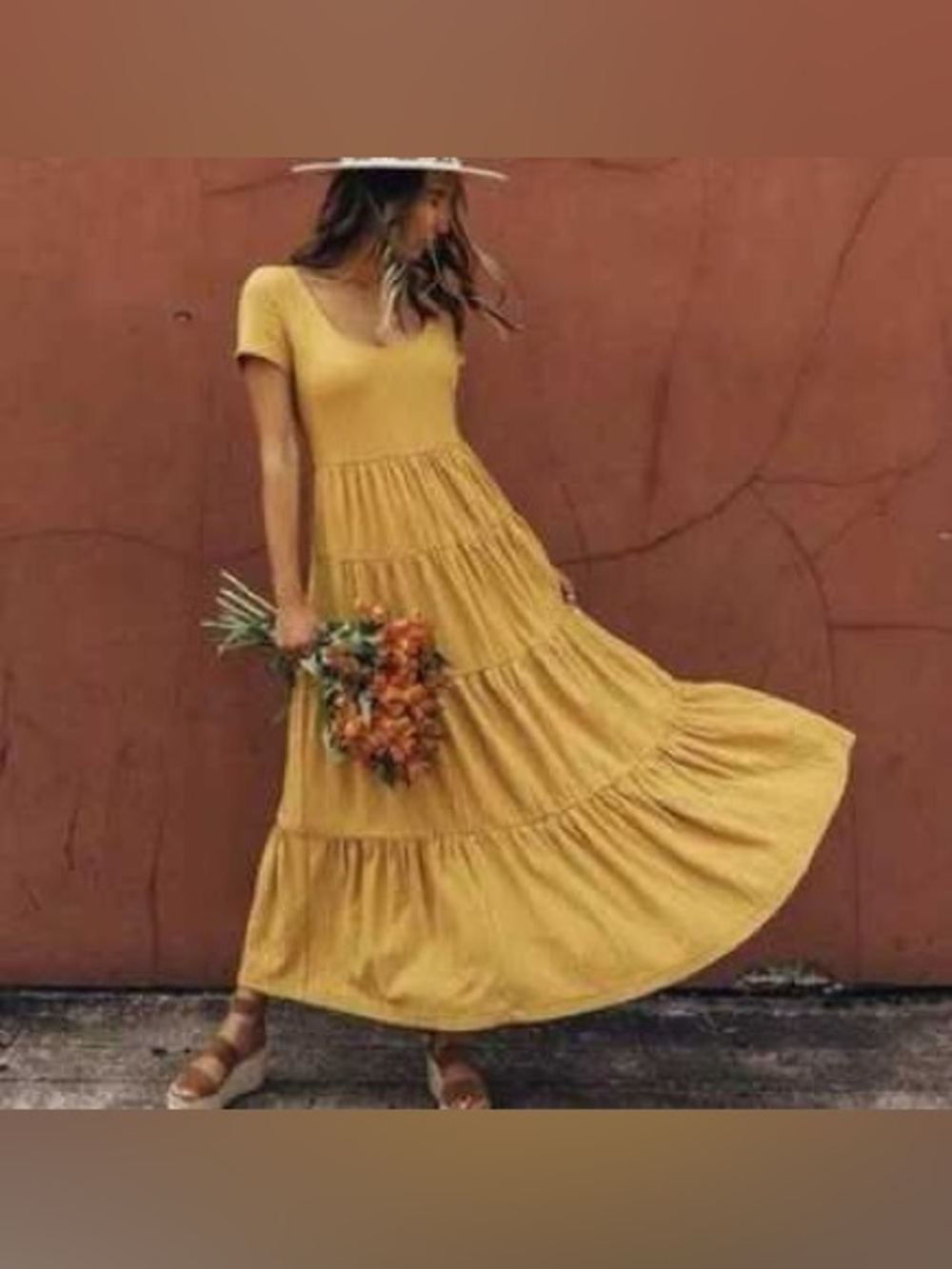 Yellow Tiered Anthropologie Maeve Maxi Dress